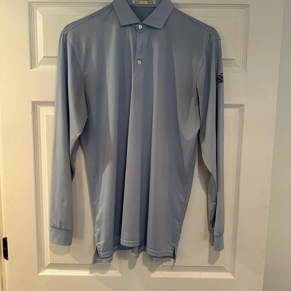 Men's Holderness & Bourne Light Blue Striped Polo Shirt